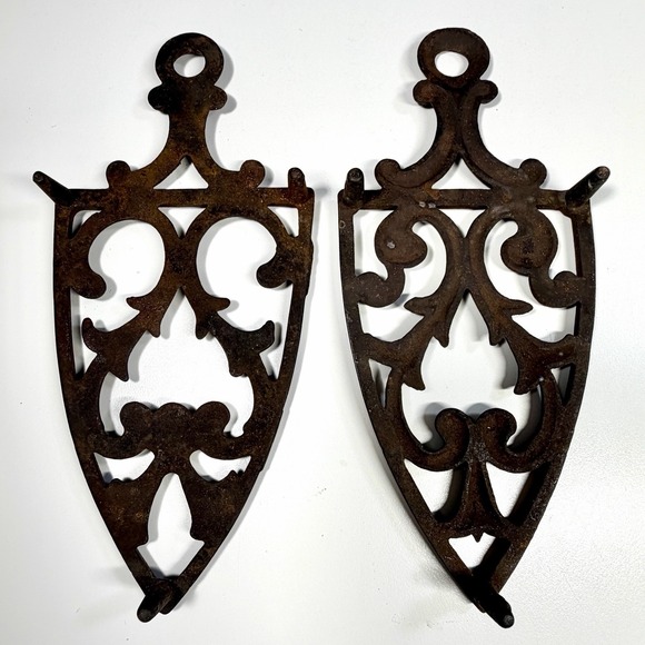 VTG Cast Iron Trivets Ornate Primitive Farmhouse Kitchen Décor Rustic Set of 3 - Picture 11 of 13